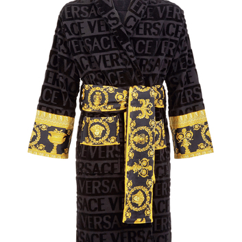 Черный мужской халат Versace BAROQUE 7435-1