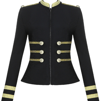 Черный приталенный жакет Herve Leger 15250