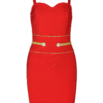 Красное бандажное платье Herve Leger 15251