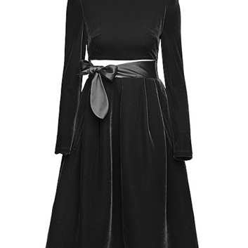 Черное бархатное платье 15264