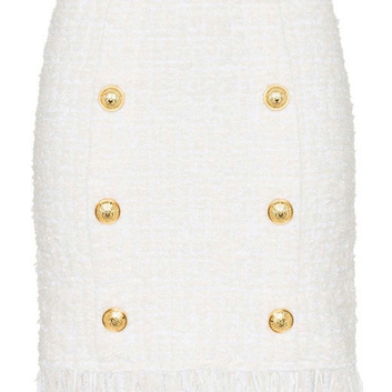 Белая твидовая юбка Balmain 15273