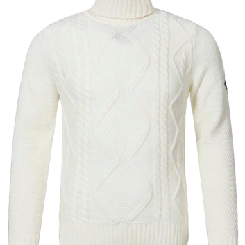 Теплый белый свитер под горло 3564-2