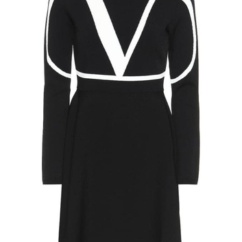 Черное трикотажное платье Valentino 9142