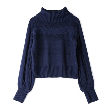 Женский синий свитер под горло 13338-1