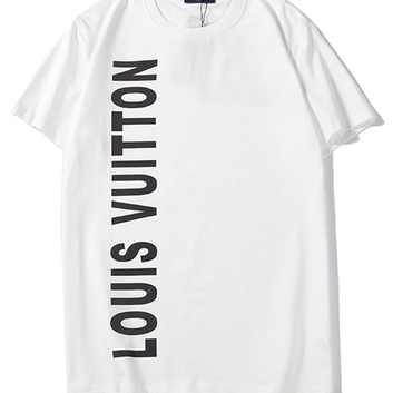 Хлопковая белая футболка с надписью Louis Vuitton 15360-1