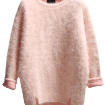 Нежный розовый свитер из ангоры 15369
