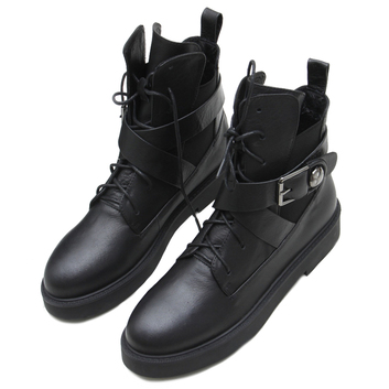 Черные ботинки на шнуровке 12386-1