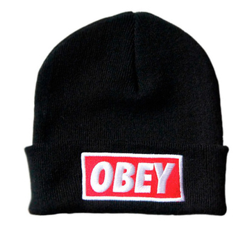 Модная черная шапка OBEY 2875-1