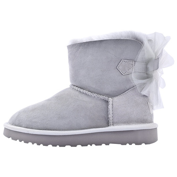 Серые угги с фатиновым бантом UGG 9221