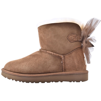 Рыжие угги с фатиновым бантом UGG 9222