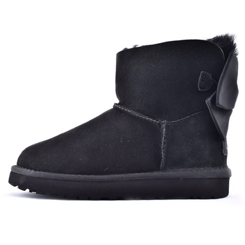 Черные угги с атласным бантом UGG 9228