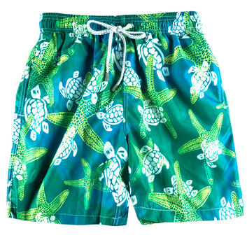 Зеленые мужские пляжные шорты Vilebrequin 14513-1