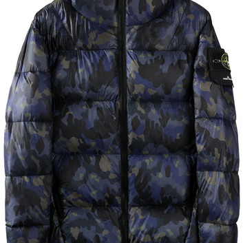 Темно-синий пуховик милитари Stone Island 9260
