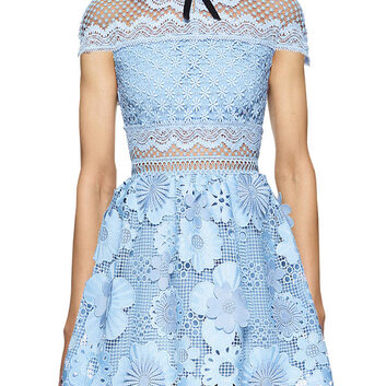 Голубое кружевное платье Self Portrait 15395