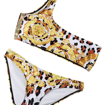 Леопардовый купальник с топом Versace 15421