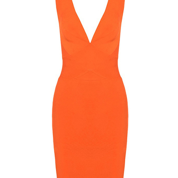 Оранжевое платье Herve Leger 15481
