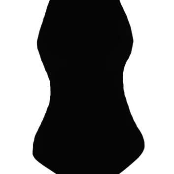 Черный слитный купальник с открытой спиной 15509