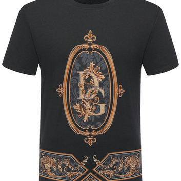 Шикарная футболка с вензелем Dolce&Gabbana 9337