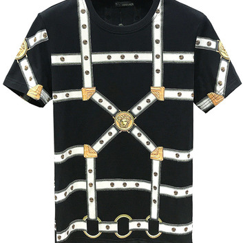 Стильная хлопковая футболка с принтом Versace 9338