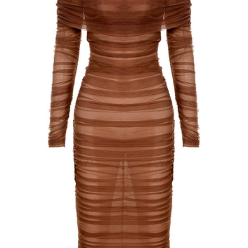 Драпированное платье с открытыми плечами Herve Leger 15530