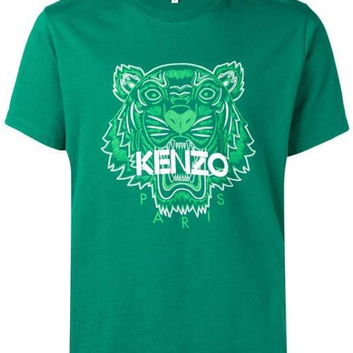 Зеленая хлопковая футболка KENZO 9392