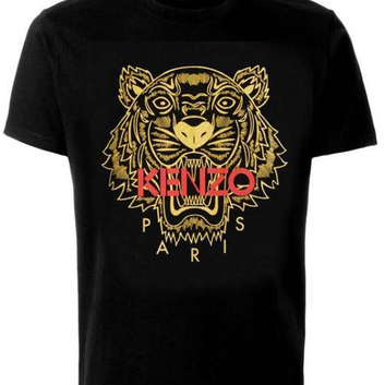 Хлопковая черная футболка KENZO 9394