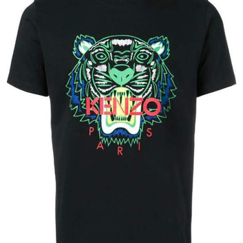 Черная футболка с ярким рисунком KENZO 9396
