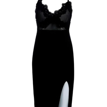 Облегающее платье черного цвета на узких бретелях 15527-1