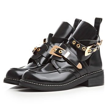  Глянцевые женские открытые сапоги Balenciaga 4078-1