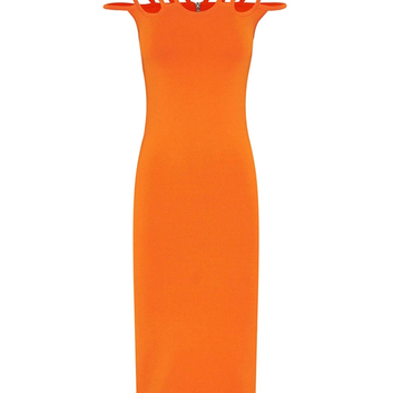 Облегающее оранжевое платье Herve Leger 15683