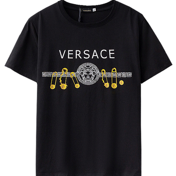 Хлопковая футболка “Булавки” Versace 9492