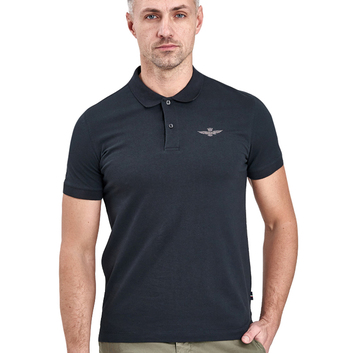 Мужская однотонная футболка-поло Aeronautica Militare 9622