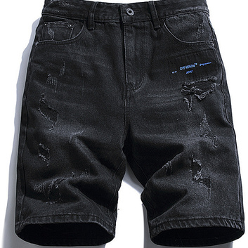 Темно-серые джинсовые шорты “Стрелки” OFF-White 9668