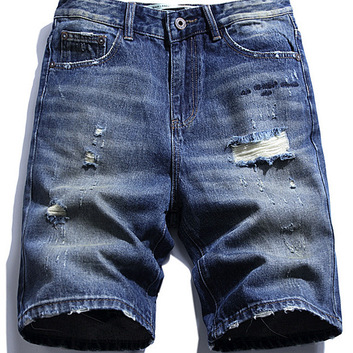 Синие джинсовые шорты с вышивкой “Стрелки” OFF-White 9670
