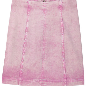 Розовая джинсовая юбка восьмиклинка 9706