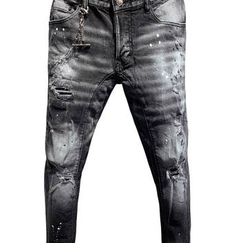 Серые джинсы с декором Dsquared2 9691 