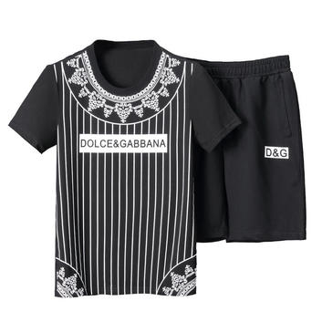 Мужской летний костюм с футболкой и шортами Dolce&Gabbana 7877-1