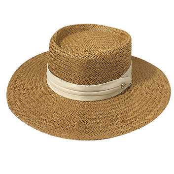Соломенная шляпа с белой лентой 15772