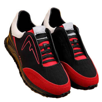 Черно-красные кроссовки FENDI 9091