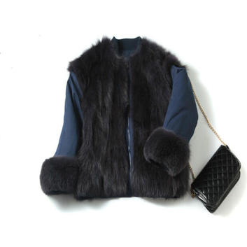 Двухсторонняя куртка с мехом лисы 13134