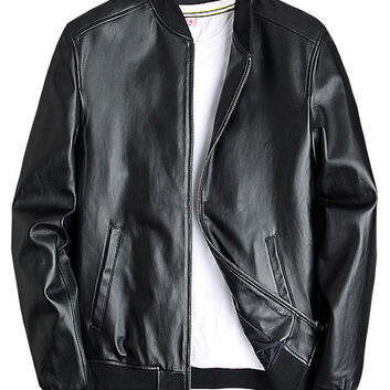 Мужской бомбер из натуральной овечьей кожи 9412-1