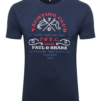 Хлопковая футболка с вышивкой Paul&Shark 9819