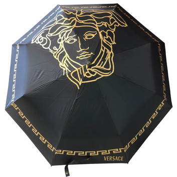 Черный зонт с эффектным декором Versace 9871