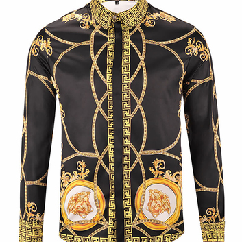 Черная брендовая рубашка Versace 15880