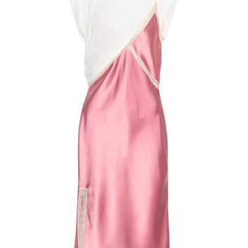 Неординарное розовое платье-комбинация 15924