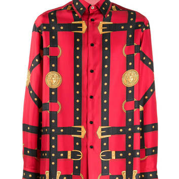 Красная мужская рубашка Versace 9276-1