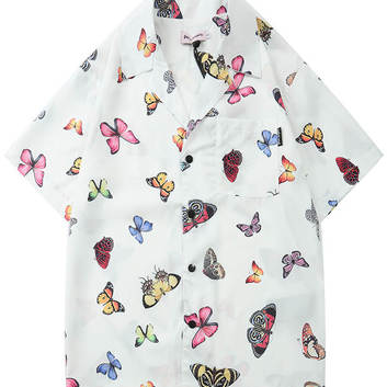 Мужская рубашка с бабочками Palm Angels 18021