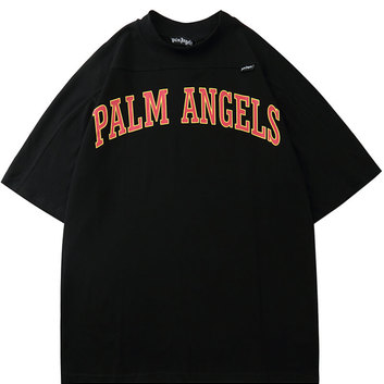 Свободная футболка с яркой надписью Palm Angels 18022