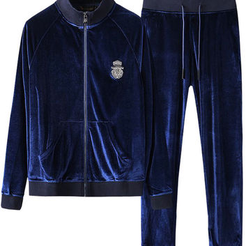 Велюровый синий спортивный костюм Billionaire 9497-1