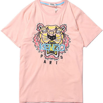 Свободная женская розовая футболка Kenzo 15932-1